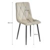 Set 6 scaune bucatarie/living, Artool, Libra, catifea neagra, picioare metal negru, 44x40x88.5 cm