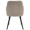 Set 2 scaune tip fotoliu bucatarie/living, Artool, Nana, catifea bej inchis, picioare metal negru, 54x61x83.5 cm