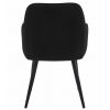 Set 2 scaune tip fotoliu bucatarie/living, Artool, Nana, catifea neagra, picioare metal negru, 54x61x83.5 cm