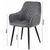 Set 2 scaune tip fotoliu bucatarie/living, Artool, Nana, catifea neagra, picioare metal negru, 54x61x83.5 cm