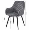 Set 2 scaune tip fotoliu bucatarie/living, Artool, Nana, rotativ, catifea gri inchis, picioare metal negru, 56x61x83.5 cm