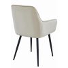 Set 2 scaune tip fotoliu bucatarie/living, Artool, Solden, catifea bej, picioare metal negru, 55×45.5×83.5 cm