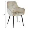 Set 2 scaune tip fotoliu bucatarie/living, Artool, Solden, catifea bej, picioare metal negru, 55×45.5×83.5 cm