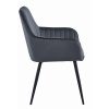 Set 2 scaune tip fotoliu bucatarie/living, Artool, Solden, catifea gri inchis, picioare metal negru, 55×45.5×83.5 cm