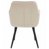 Set 2 scaune tip fotoliu bucatarie/living, Artool, York, catifea bej, picioare metal negru, 56x62x83.5 cm
