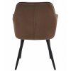 Set 2 scaune tip fotoliu bucatarie/living, Artool, York, catifea maro, picioare metal negru, 56x62x83.5 cm