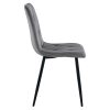 Set 6 scaune bucatarie/living, Libra, catifea gri inchis, picioare metal negru, Artool, 45x54x86.5 cm