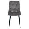 Set 6 scaune bucatarie/living, Libra, catifea gri inchis, picioare metal negru, Artool, 45x54x86.5 cm
