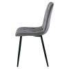 Set 6 scaune bucatarie/living, Libra, catifea gri inchis, picioare metal negru, Artool, 45x54x86.5 cm