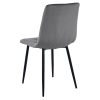 Set 6 scaune bucatarie/living, Libra, catifea gri inchis, picioare metal negru, Artool, 45x54x86.5 cm