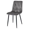 Set 6 scaune bucatarie/living, Libra, catifea gri inchis, picioare metal negru, Artool, 45x54x86.5 cm