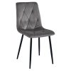 Set 6 scaune bucatarie/living, Libra, catifea gri inchis, picioare metal negru, Artool, 45x54x86.5 cm