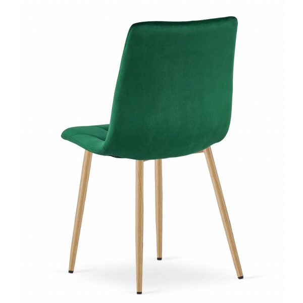 Set 6 scaune bucatarie/living, Artool, Libra, catifea verde, metal natur, Artool, 45x54x86.5 cm