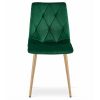 Set 6 scaune bucatarie/living, Artool, Libra, catifea verde, metal natur, Artool, 45x54x86.5 cm