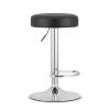 Set 2 scaune de bucatarie/bar, Artool, Rojst, rotativ, piele ecologica neagra, picior metal argintiu, 38x38x62.5-83 cm