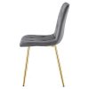 Set 6 scaune bucatarie/living, Artool, Libra, catifea gri inchis, picioare metal auriu, 45x54x86.5 cm