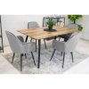 Set 6 scaune tip fotoliu bucatarie/living, Artool, Lugo, catifea argintie, picioare metal negru, 57.5×56.5×86.5 cm