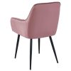 Set 6 scaune tip fotoliu bucatarie/living, Artool, Solden, catifea roz, picioare metal negru, 55×45.5×83.5 cm
