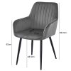 Set 6 scaune tip fotoliu bucatarie/living, Artool, Solden, catifea roz, picioare metal negru, 55×45.5×83.5 cm