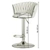 Set 2 scaune de bucatarie/bar, Artool, Mig, rotativ, catifea neagra, picior metal auriu, 51x50x84-105 cm
