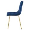 Set 4 scaune bucatarie/living, Artool, Libra, catifea bleumarin, picioare metal auriu, 45x54x86.5 cm