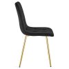 Set 4 scaune bucatarie/living, Artool, Libra, catifea neagra, picioare metal auriu, 45x54x86.5 cm