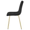 Set 4 scaune bucatarie/living, Artool, Libra, catifea neagra, picioare metal auriu, 45x54x86.5 cm
