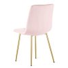 Set 4 scaune bucatarie/living, Artool, Libra, catifea roz deschis, picioare metal auriu, 45x54x86.5 cm