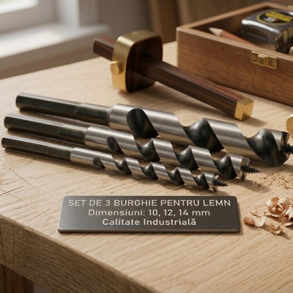 Set 3 burghie lemn Lewis 10/12/14x450 mm, Richmann Exclusive