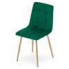 Set 4 scaune bucatarie/living, Artool, Kara, catifea verde, picioare metal natur, 44.5x50.5x87 cm