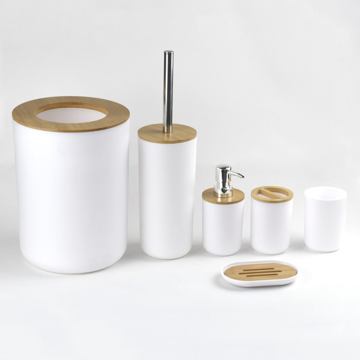 Set Elegant Pentru Baie Format Din 6 Piese Alb/Maro