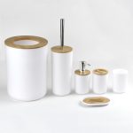 Set Elegant pentru baie format din 6 piese alb/maro - imagine 2