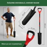 Harlet, cazma, ingust, cu varf zimtat, coada fibra de sticla, 12x40x128 cm, Strend Pro Premium RedShark