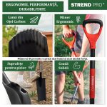 Harlet, cazma, ingust, cu varf zimtat, coada fibra de sticla, 12x40x128 cm, Strend Pro Premium RedShark - imagine 4