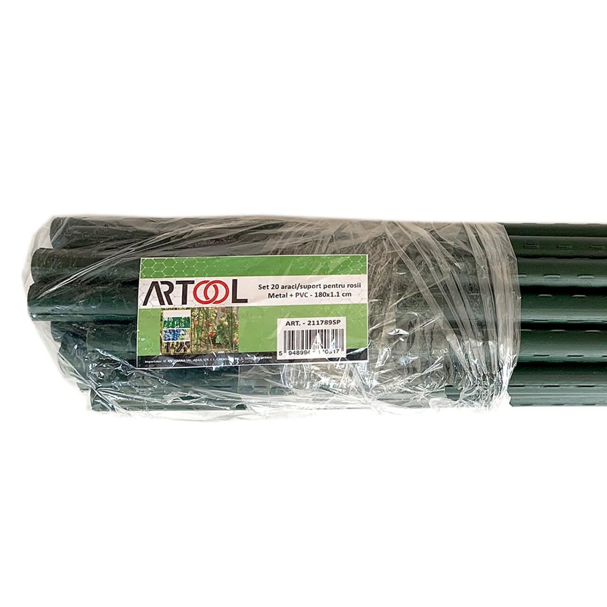 Set 20 Araci/Suport Pentru Rosii, Castraveti, Fasole, Metal + Pvc, Verde, 180X1.1 Cm, Artool - Imagine 7