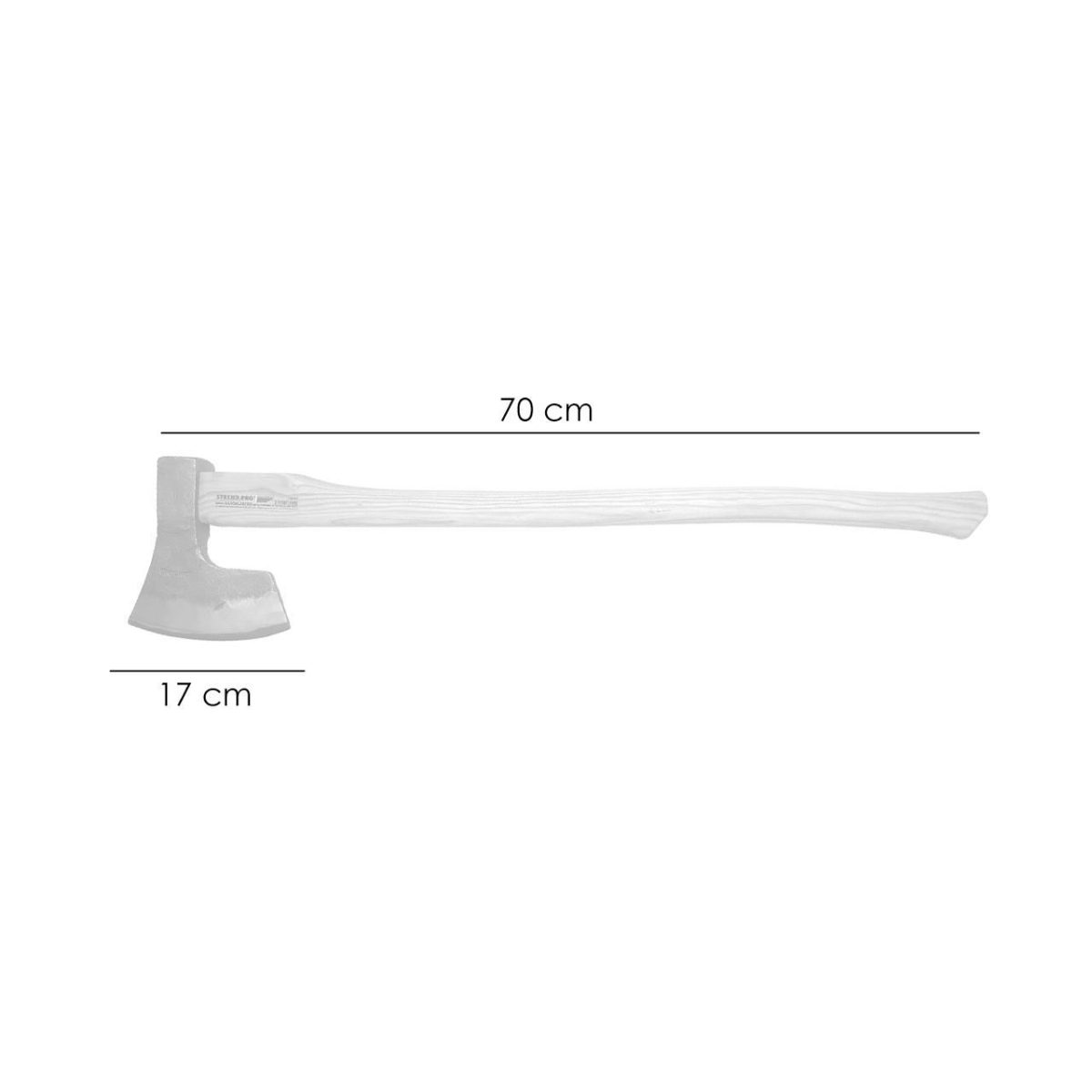 Topor, Coada Lemn, Lama Forjata, 1.25 Kg, 17X70 Cm, Sandblaster, Strend Pro 