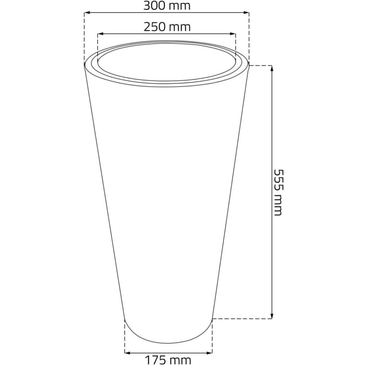 Ghiveci Decorativ De Flori, Rotund, 55 Cm, Antracit, Matuba