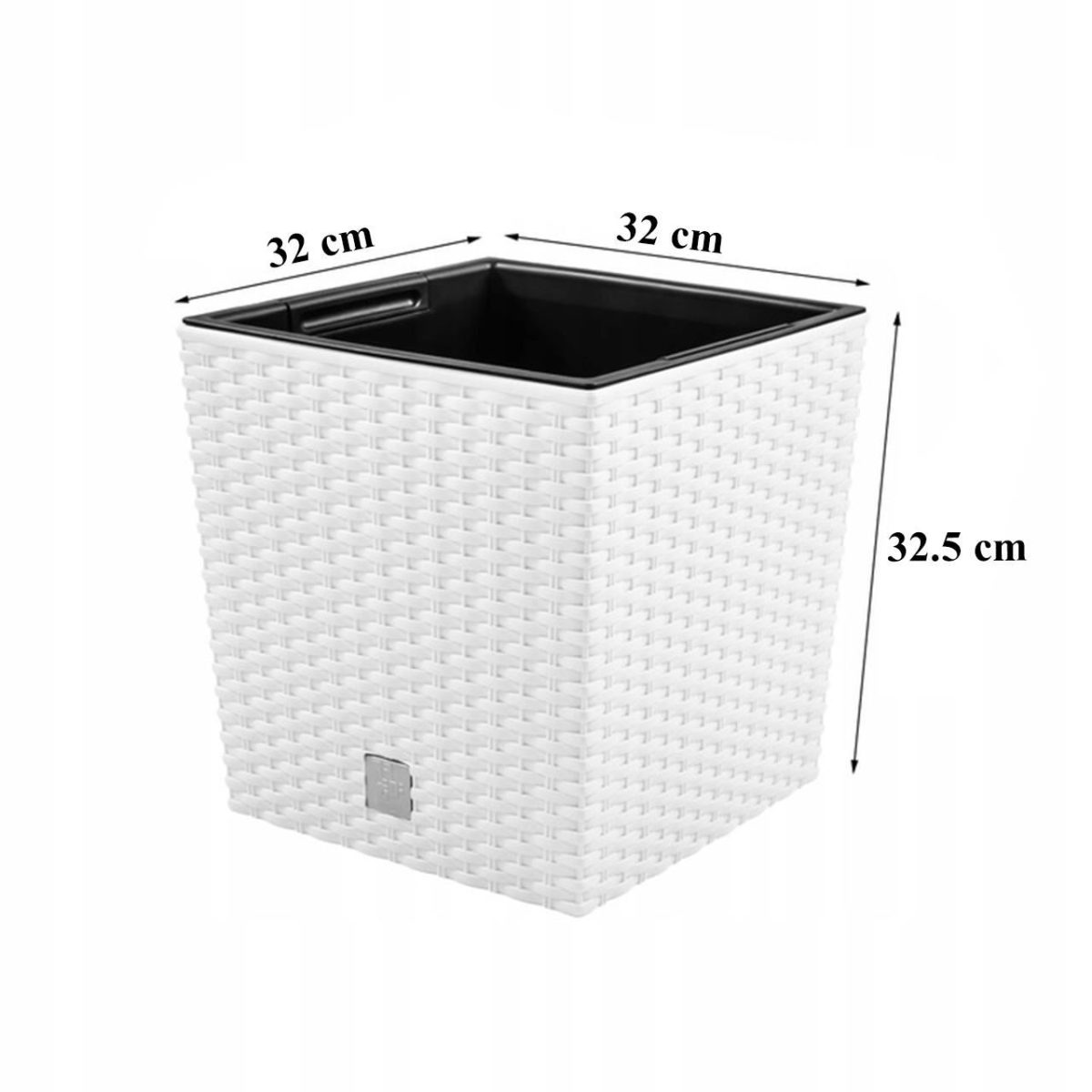 Ghiveci Decorativ De Flori, Patrat 32X32X32.5 Cm, Imitatie Ratan, Maro, Rato