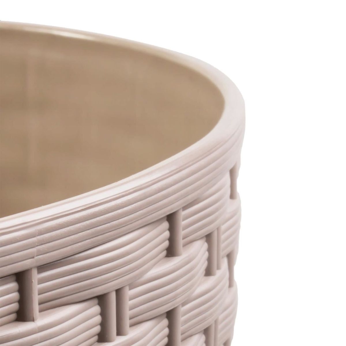 Ghiveci Decorativ De Flori, Rotund 20X19 Cm, Imitatie Ratan, Cafeniu, Rato