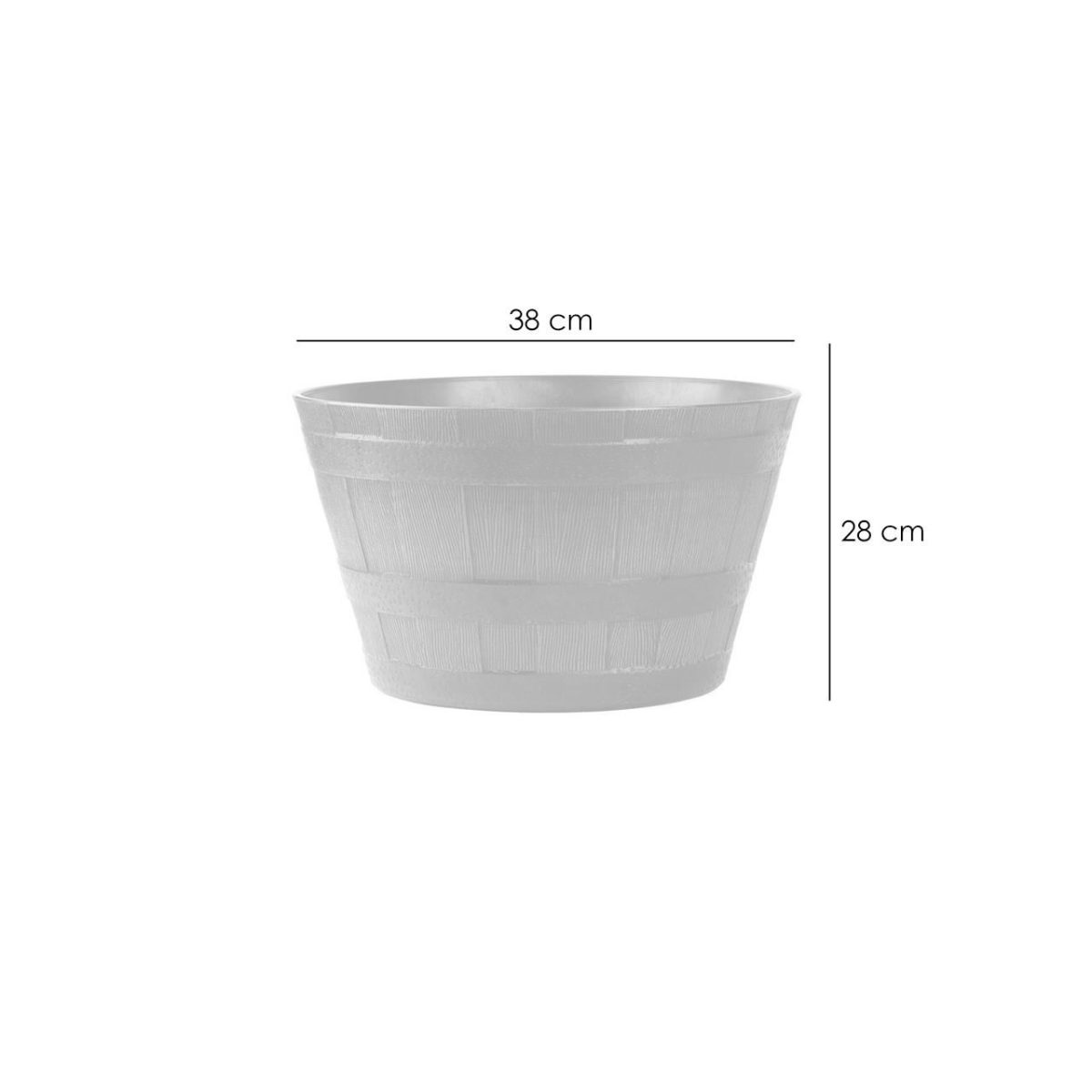 Ghiveci Decorativ De Flori, Rotund, Model Lemn, Teak, 38X28 Cm