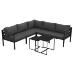 Set mobilier gradina/terasa gri, 1 masa din 2 piese