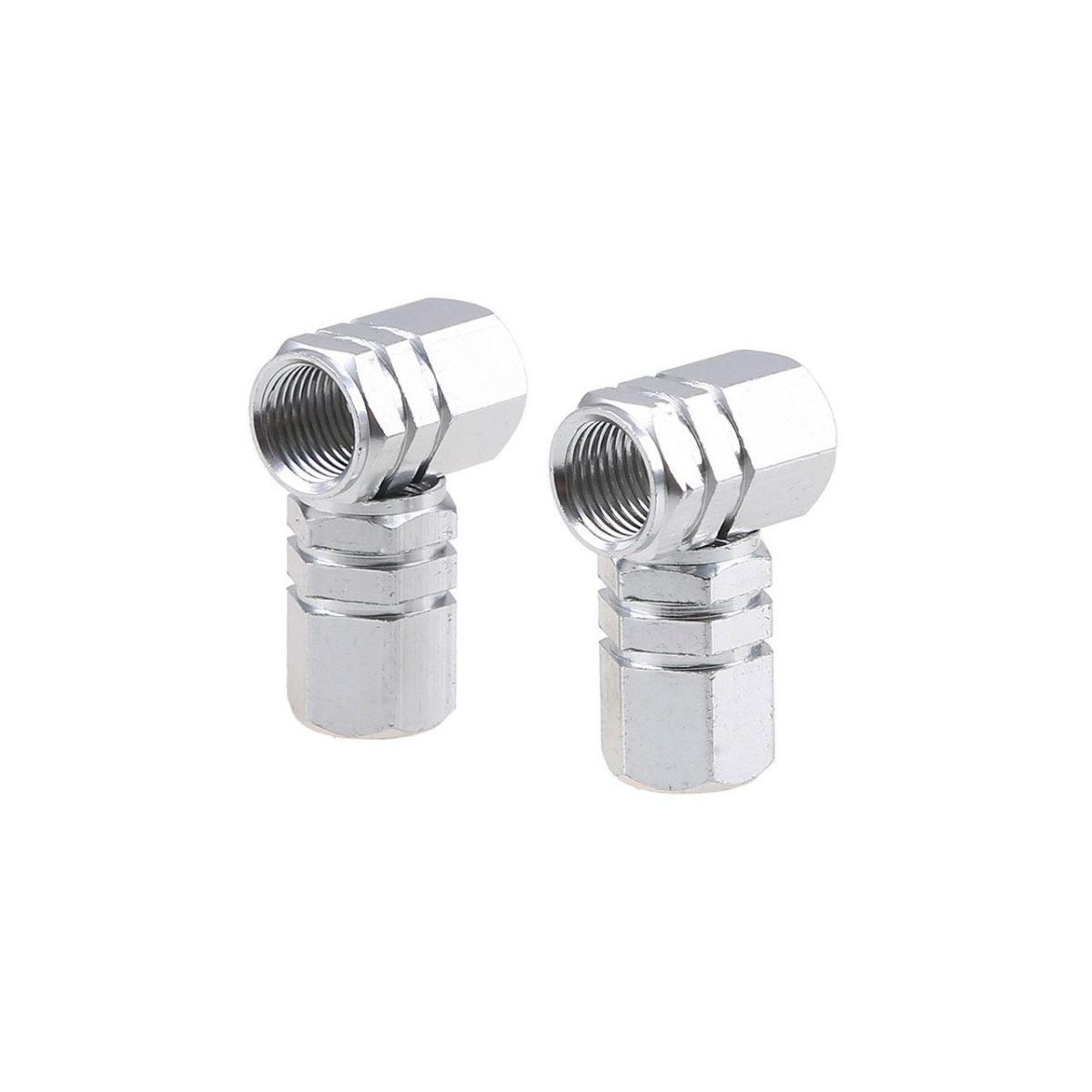 Set Capacele Auto Pentru Ventil Hexagon Argintiu 4 Buc