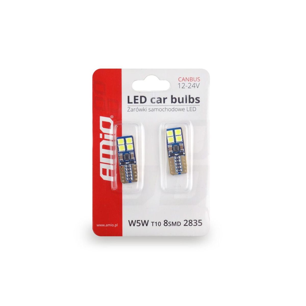 Set Becuri Auto Cu Led Canbus Compatibil T10E W5W 8 Smd Alb 12/24V, Destinat Competitiilor Auto Sau Off-Road