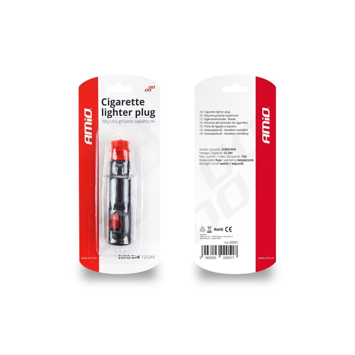 Fisa Bricheta Cu Comutator Euro / Din 12 / 24V