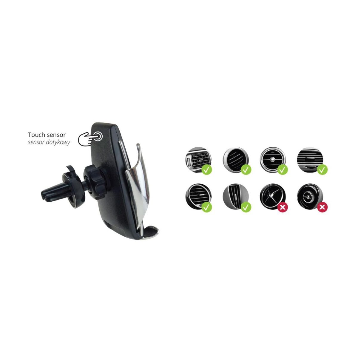Suport Auto Inteligent Pentru Telefon Cu Incarcare Wireless Phw-01