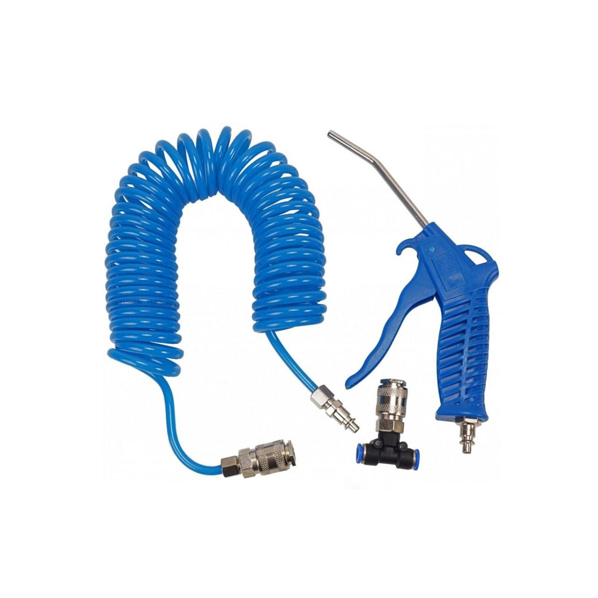 Set De Suflat Cu Pistol, Furtun Spiralat, Cuplaje, 10Atm