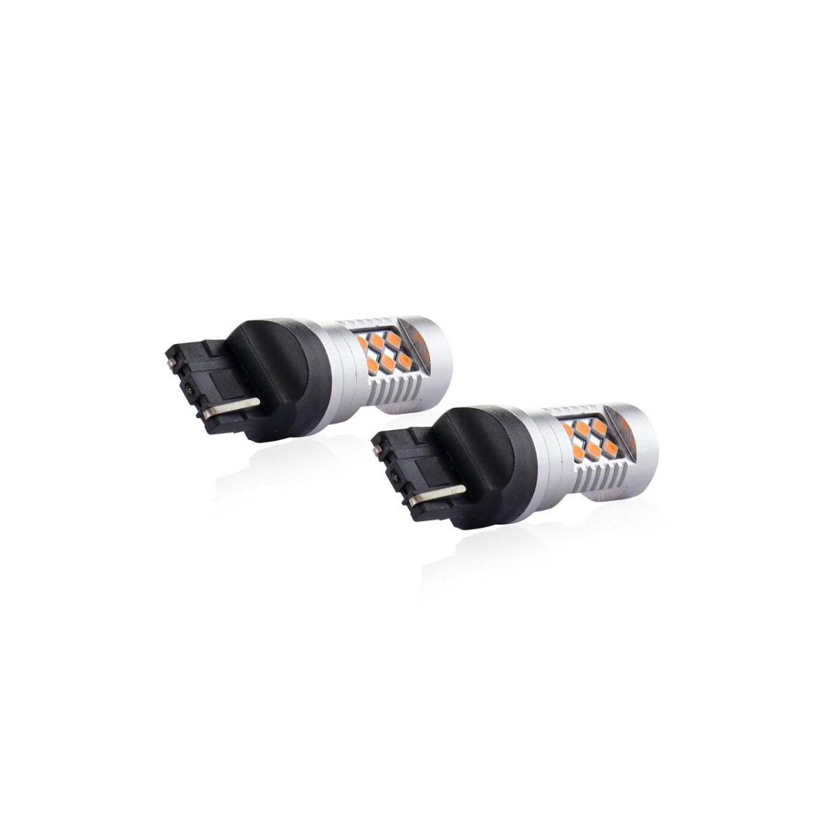 Set Becuri Auto Cu Led Canbus Compatibil W21W T20 24 Smd 6.2W Orange 12/24V, Destinat Competitiilor Auto Sau Off-Road
