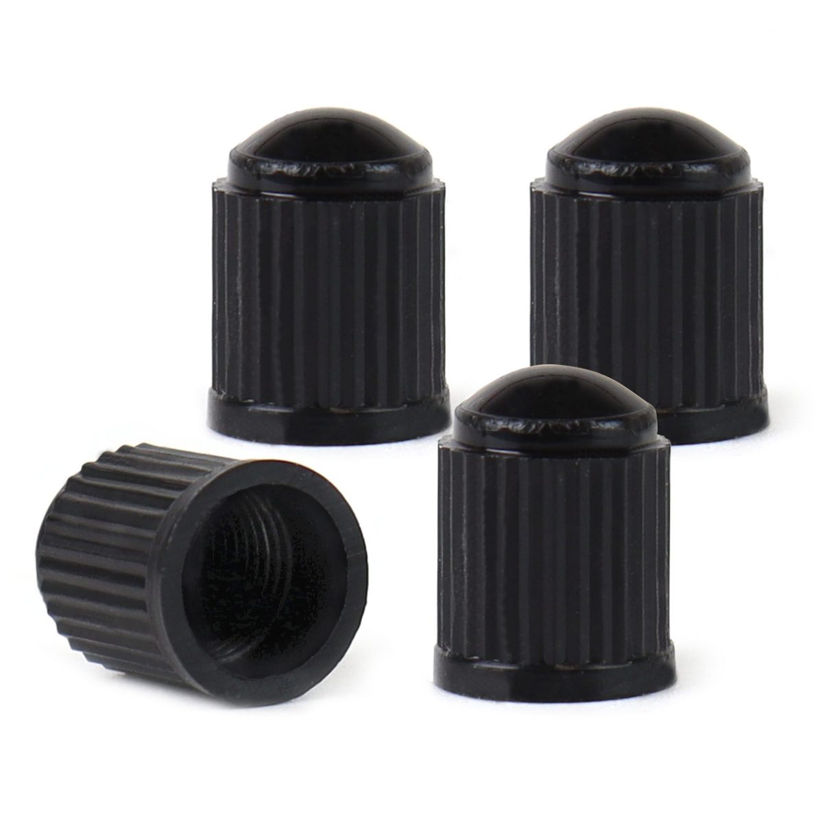 Set 4 Capacele Auto Din Plastic Pentru Ventil, Culoare Neagra