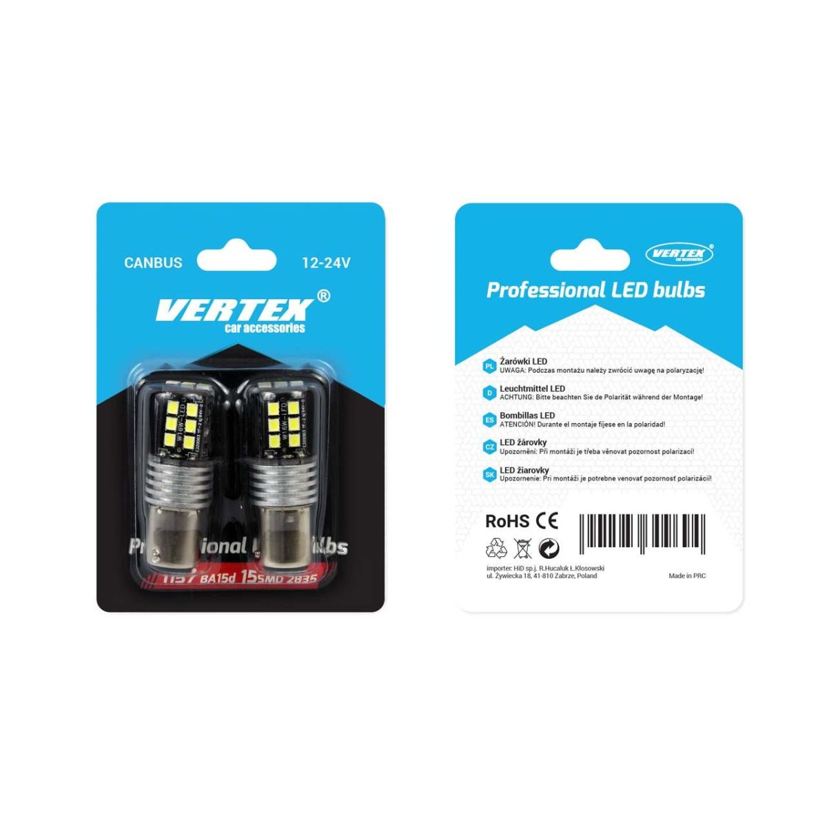 Set Becuri Auto Cu Led Canbus Compatibil P21/5W Ba15D 15 Smd 7.5W Alb 12/24V, Destinat Competitiilor Auto Sau Off-Road