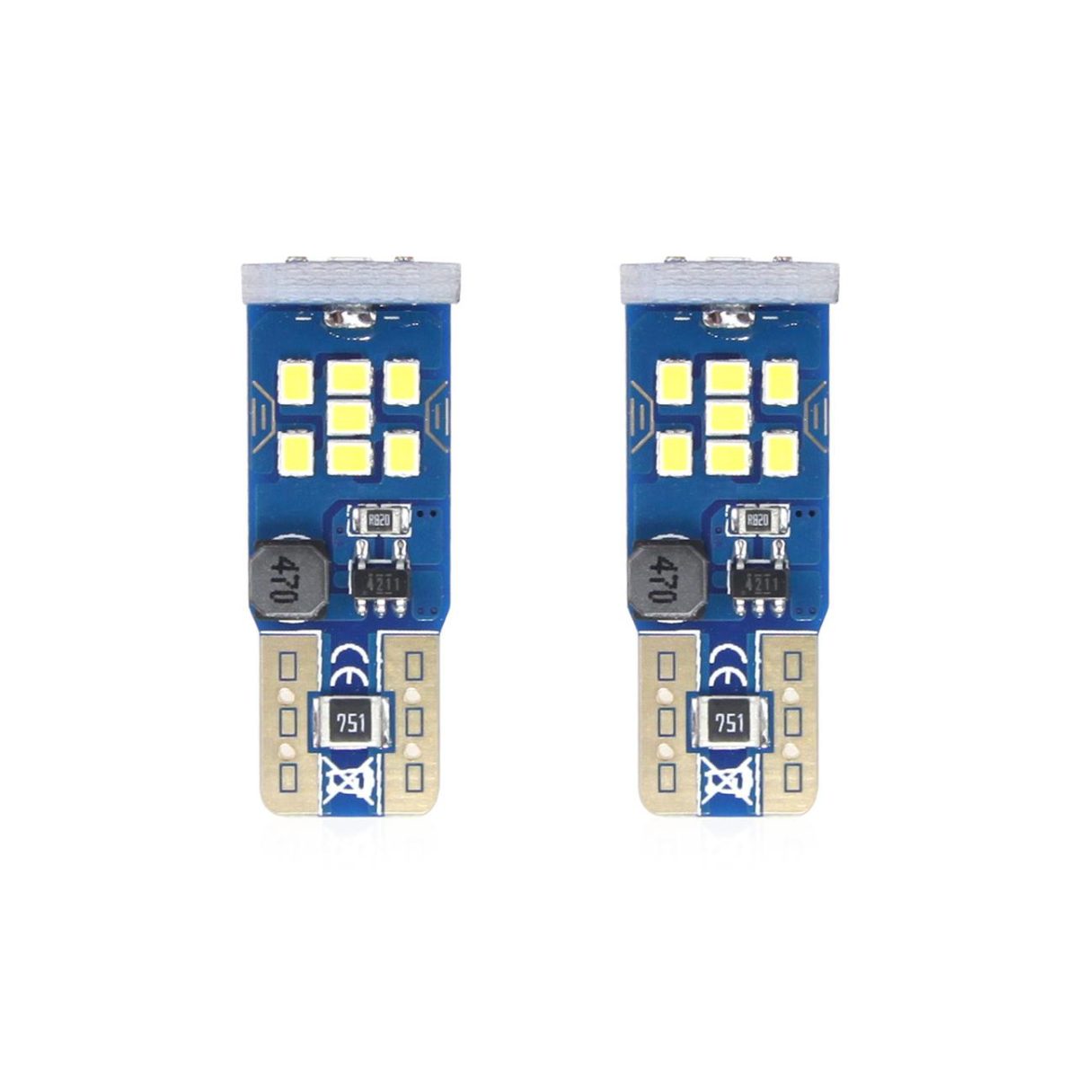Set Becuri Auto Cu Led Canbus Ultrabright Compatibil T10 W5W 21 Smd Alb 12V/24V, Destinat Competitiilor Auto Sau Off-Road